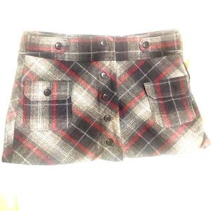 Poetry plaid wool mini skirt